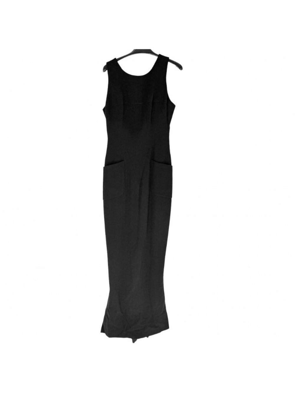 Chanel Dress Sleeveless Long 38 Black Wool Autumn